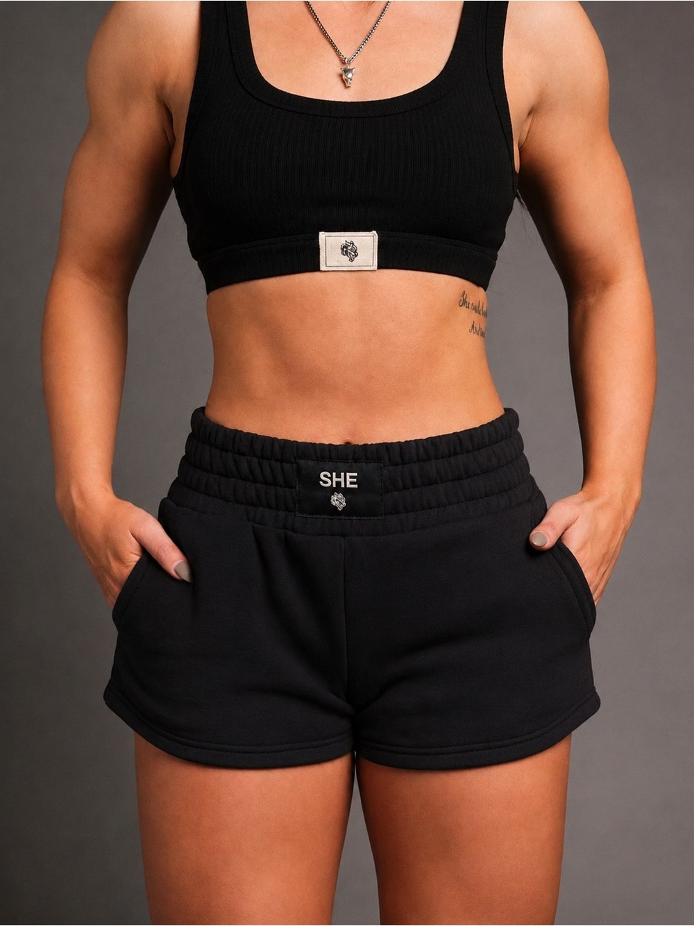 Darc Sport She Wolf Everson Sweat Shorts Black XS NWT